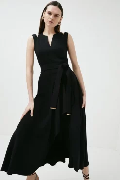 Brand new 🛒 Karen Millen Compact Stretch Viscose Waterfall Midaxi 👗 Dress 😍 -Dresses Sales Store akk01216 black xl 5