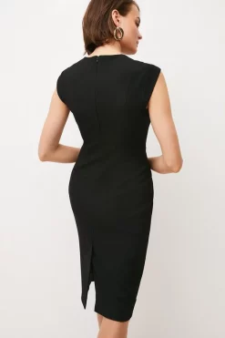 Buy 🎉 Karen Millen Structured Crepe Envelope Neck Pencil Midi 👗 Dress ❤️ -Dresses Sales Store akk01519 black xl 2