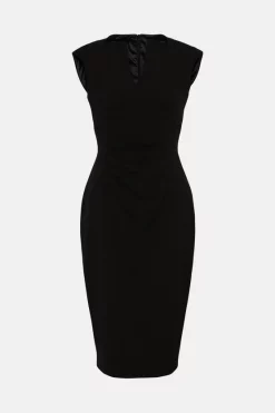 Buy 🎉 Karen Millen Structured Crepe Envelope Neck Pencil Midi 👗 Dress ❤️ -Dresses Sales Store akk01519 black xl 3