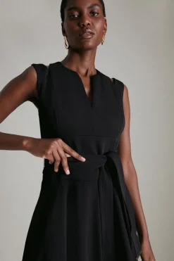 Deals 🤩 Karen Millen Soft Tailored Waterfall Maxi 👗 Dress 💯 -Dresses Sales Store akk03507 black xl 1