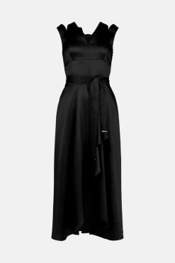 Buy ⭐ Karen Millen Soft Tailored Short Waterfall Mini 👗 Dress 💯 -Dresses Sales Store akk03510 black xl 3