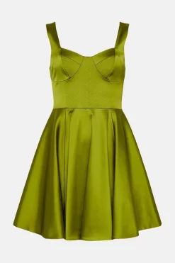 Best Sale β Karen Millen Italian Structured Satin Full π Skirted Mini π Dress β 10 Best Sale β Karen Millen Italian Structured Satin Full π Skirted Mini π Dress β -Dresses Sales Store akk03844 chartreuse xl 3
