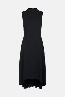 Deals 👍 Karen Millen Soft Tailored High Low Midi 👗 Dress 🌟 -Dresses Sales Store akk05603 black xl 3