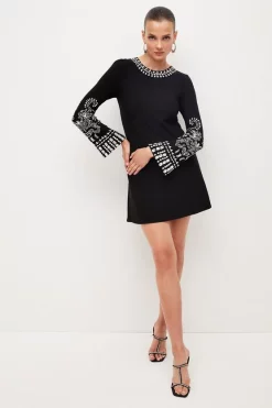 Top 10 ✔️ Karen Millen Embellished Detail Figure Form Crepe Mini 👗 Dress 🤩