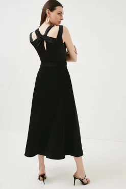 Cheap ⭐ Karen Millen Satin Waterfall Maxi 👗 Dress 🔔 -Dresses Sales Store akk06622 black xl 2