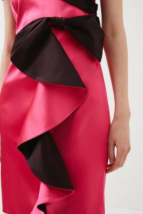 Outlet π Karen Millen Italian Structured Satin Contrast Bow Mini π Dress π₯ 4 Outlet π Karen Millen Italian Structured Satin Contrast Bow Mini π Dress π₯ - Image 2