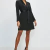 Top 10 🛒 Karen Millen Tuxedo Wrap Mini 👗 Dress 🎉 -Dresses Sales Store akk99711 black xl