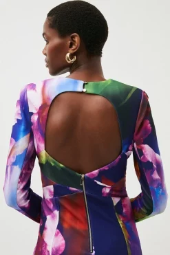 Buy 😉 Karen Millen Floral Figure Form Stretch Woven Cross Mini 👏 -Dresses Sales Store bkk00030 floral xl 2