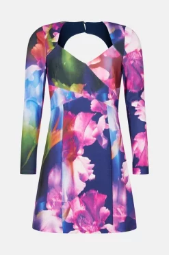 Buy 😉 Karen Millen Floral Figure Form Stretch Woven Cross Mini 👏 -Dresses Sales Store bkk00030 floral xl 3