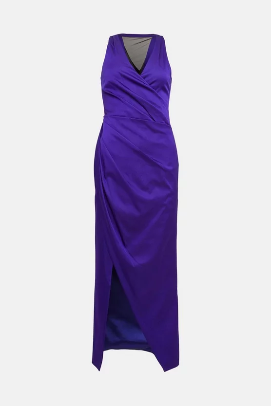 Best deal โ๏ธ Karen Millen Italian Structured Satin Halter Drape Maxi ๐ Dress ๐งจ 6 Best deal โ๏ธ Karen Millen Italian Structured Satin Halter Drape Maxi ๐ Dress ๐งจ - Image 4