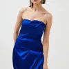 Best reviews of 🎁 Karen Millen Italian Structured Satin Bandeau Mini 👗 Dress 🌟 -Dresses Sales Store bkk00571 cobalt xl