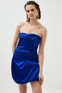 Best reviews of 🎁 Karen Millen Italian Structured Satin Bandeau Mini 👗 Dress 🌟