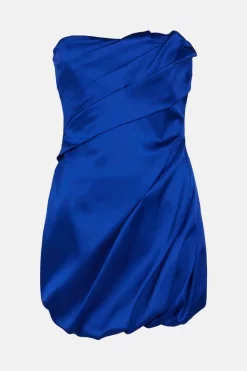 Best reviews of 🎁 Karen Millen Italian Structured Satin Bandeau Mini 👗 Dress 🌟 -Dresses Sales Store bkk00571 cobalt xl 3