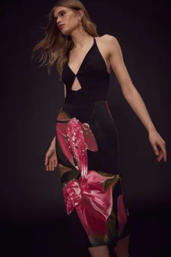 Cheap π₯ Karen Millen Shadow Placed Deep V Bodycon Midi π―