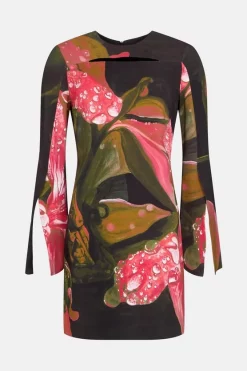 Outlet 😍 Karen Millen Shadow Split Sleeve Woven Mini 👗 Dress 🎁 -Dresses Sales Store bkk00719 floral xl 3