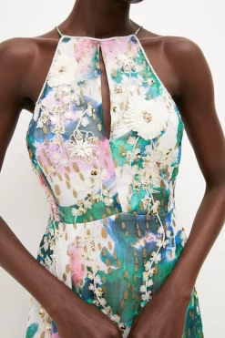 Best Sale π Karen Millen Abstract Print Applique Detail Halter π Dress β 10 Best Sale π Karen Millen Abstract Print Applique Detail Halter π Dress β -Dresses Sales Store bkk01192 ivory xl 2