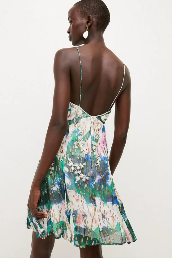 Best Sale π Karen Millen Abstract Print Applique Detail Halter π Dress β 7 Best Sale π Karen Millen Abstract Print Applique Detail Halter π Dress β - Image 5