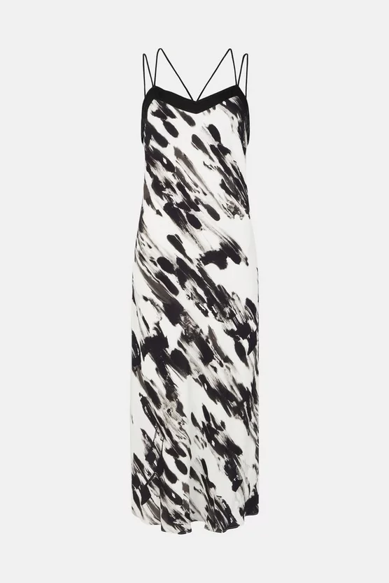 Hot Sale 𧨠Karen Millen Abstract Viscose Crepe Slip π Dress π 6 Hot Sale 𧨠Karen Millen Abstract Viscose Crepe Slip π Dress π - Image 4