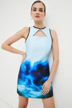 Wholesale 😉 Karen Millen Cosmo Print Woven Cut Out Mini Prom 👗 Dress 🌟 -Dresses Sales Store bkk01424 blue xl 1