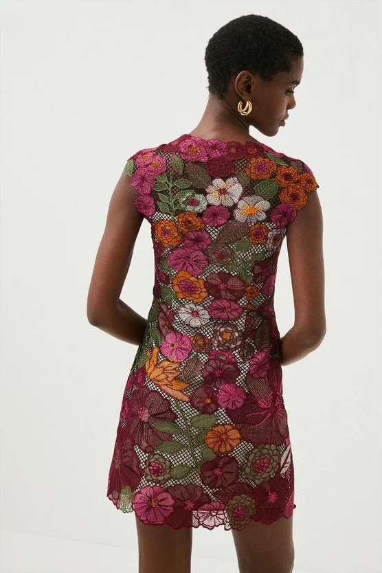 Budget π Karen Millen Guipure Lace & Embroidered Floral Mini π Dress π 4 Budget π Karen Millen Guipure Lace & Embroidered Floral Mini π Dress π - Image 3
