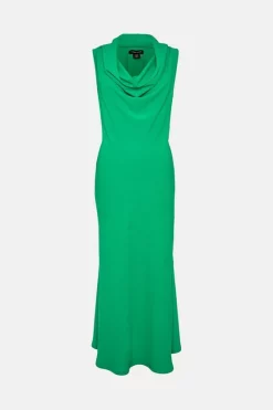 Coupon 🎁 Karen Millen Fluid Crepe Cowl Neck Woven Midi 👗 Dress 😀 -Dresses Sales Store bkk01988 green xl 3
