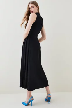 Outlet β¨ Karen Millen Soft Tailored Pleated Panel Midaxi π Dress π 13 Outlet β¨ Karen Millen Soft Tailored Pleated Panel Midaxi π Dress π -Dresses Sales Store bkk01991 black xl 2