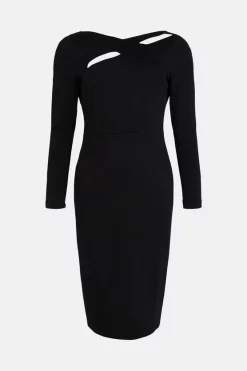 Deals π― Karen Millen Italian Structured Rib Cross Over Pencil Midi π Dress π 11 Deals π― Karen Millen Italian Structured Rib Cross Over Pencil Midi π Dress π -Dresses Sales Store bkk02167 black xl 3