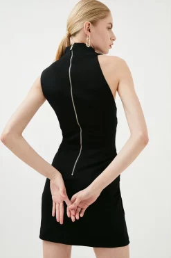 Best Pirce 🛒 Karen Millen Italian Structured Rib Cut Out Bodycon Mini 👗 Dress ⌛ -Dresses Sales Store bkk02172 black xl 4