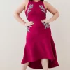 Wholesale 👏 Karen Millen Plus Size Embellished High Low Hem Knit Midi 👗 Dress 🥰 -Dresses Sales Store bkk02174 pink xl