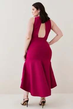 Wholesale 👏 Karen Millen Plus Size Embellished High Low Hem Knit Midi 👗 Dress 🥰 -Dresses Sales Store bkk02174 pink xl 2