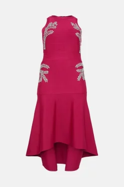 Wholesale 👏 Karen Millen Plus Size Embellished High Low Hem Knit Midi 👗 Dress 🥰 -Dresses Sales Store bkk02174 pink xl 3