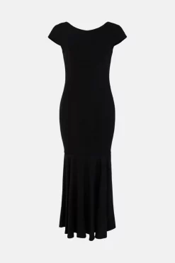 Hot Sale 😉 Karen Millen Compact Stretch Viscose Fishtail Midaxi 👗 Dress 🔥 -Dresses Sales Store bkk02212 black xl 3