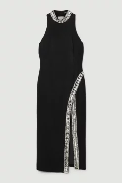 Coupon π Karen Millen Petite Crystal Embellished Woven Split Maxi π 11 Coupon π Karen Millen Petite Crystal Embellished Woven Split Maxi π -Dresses Sales Store bkk02395 black xl 3