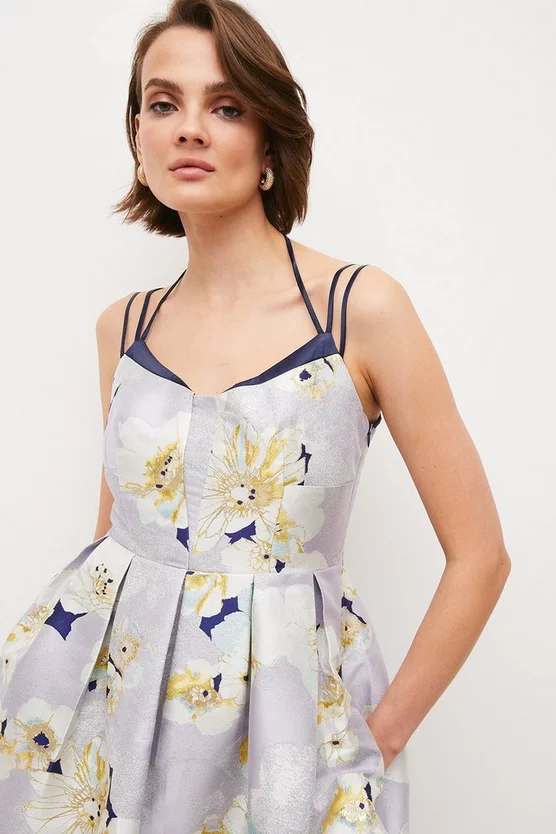 Deals π Karen Millen Floral Jacquard Strappy Midi Woven Prom π Dress β 4 Deals π Karen Millen Floral Jacquard Strappy Midi Woven Prom π Dress β - Image 2