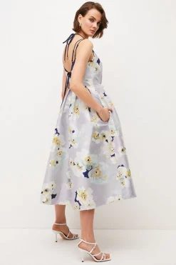 Deals π Karen Millen Floral Jacquard Strappy Midi Woven Prom π Dress β 9 Deals π Karen Millen Floral Jacquard Strappy Midi Woven Prom π Dress β -Dresses Sales Store bkk02864 floral xl 2