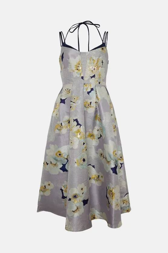 Deals π Karen Millen Floral Jacquard Strappy Midi Woven Prom π Dress β 6 Deals π Karen Millen Floral Jacquard Strappy Midi Woven Prom π Dress β - Image 4