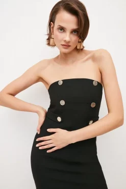 Flash Sale โ Karen Millen Compact Stretch Button Bandeau Midi ๐ Dress โค๏ธ 11 Flash Sale โ Karen Millen Compact Stretch Button Bandeau Midi ๐ Dress โค๏ธ -Dresses Sales Store bkk02975 black xl 2