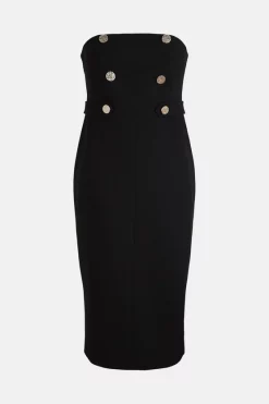 Flash Sale โ Karen Millen Compact Stretch Button Bandeau Midi ๐ Dress โค๏ธ 12 Flash Sale โ Karen Millen Compact Stretch Button Bandeau Midi ๐ Dress โค๏ธ -Dresses Sales Store bkk02975 black xl 3