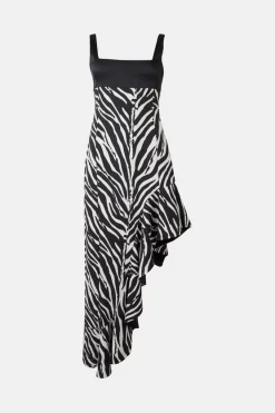 Discount 💯 Karen Millen Zebra Printed High Low Ruffle Maxi 👗 Dress ✨ -Dresses Sales Store bkk03098 animal xl 3