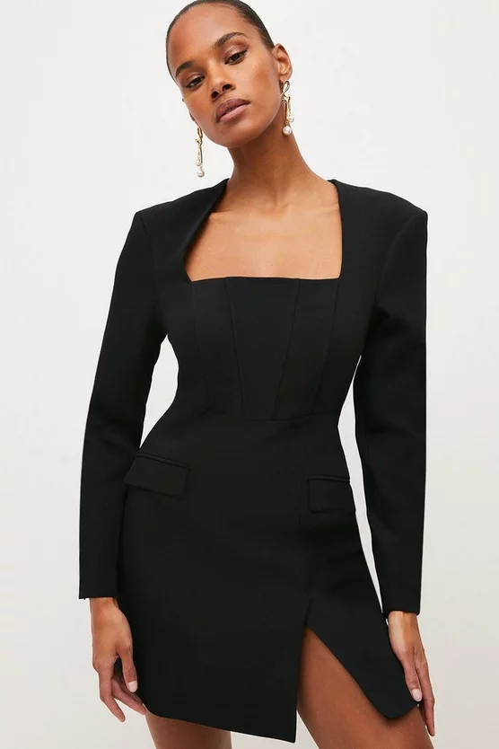 Outlet π Karen Millen Compact Viscose Open Neck Corset Mini π Dress π 3 Outlet π Karen Millen Compact Viscose Open Neck Corset Mini π Dress π