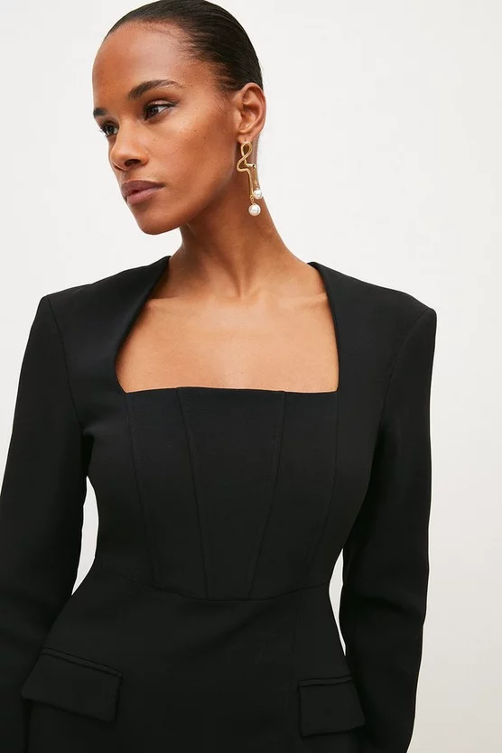 Outlet π Karen Millen Compact Viscose Open Neck Corset Mini π Dress π 4 Outlet π Karen Millen Compact Viscose Open Neck Corset Mini π Dress π - Image 2