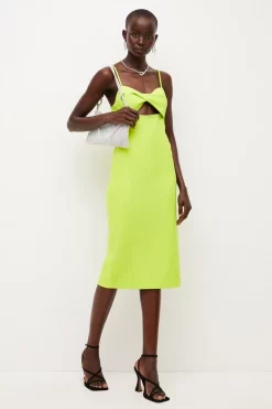 Promo π Karen Millen Figure Form Twist Front Strappy Midi π Dress β¨