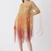 Promo π Karen Millen Beaded Fringed Woven Mini π Dress π 1 Promo π Karen Millen Beaded Fringed Woven Mini π Dress π -Dresses Sales Store bkk03536 gold xl