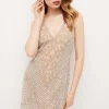 Best deal ✨ Karen Millen Crystal Embellished Strappy Mini 👗 Dress 😉 -Dresses Sales Store bkk03545 nude xl