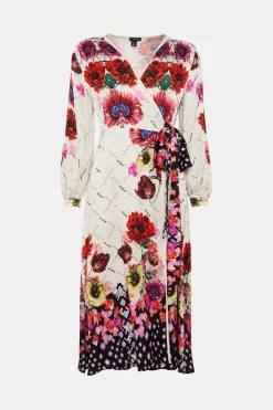 Brand new 💯 Karen Millen Viscose Satin Mirrored Woven Midi Wrap 👗 Dress 🤩 9 Brand new 💯 Karen Millen Viscose Satin Mirrored Woven Midi Wrap 👗 Dress 🤩 -Dresses Sales Store bkk03667 floral xl 3