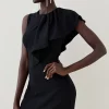 Deals 😉 Karen Millen Asymmetric Waterfall Jersey Mini 👗 Dress ❤️ -Dresses Sales Store bkk03724 black xl