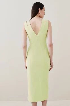 Best deal 😀 Karen Millen Structured Seam Detail Column Midaxi 👗 Dress 🤩 -Dresses Sales Store bkk04452 lime xl 2