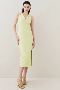 Best deal 😀 Karen Millen Structured Seam Detail Column Midaxi 👗 Dress 🤩 -Dresses Sales Store bkk04452 lime xl 4