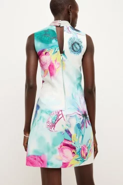 Wholesale 🎁 Karen Millen Diamante Trim Floral Woven Mini 👗 Dress 🎁 -Dresses Sales Store bkk04554 floral xl 2