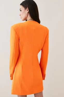 Best Sale ✔️ Karen Millen Petite Strong Shoulder Wrap Mini 👗 Dress 😀 -Dresses Sales Store bkk04656 orange xl 2